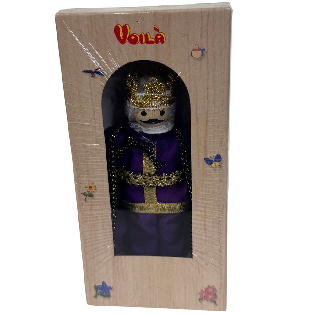 Vintage‎ Voila Wooden 5" Posable Doll King Deluxe S8001 Sealed New
